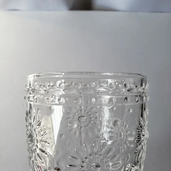 Kirkland Clear Glass Sunflower Wine/water Goblets Set Of 4 6.5inc 10oz - Picture 10 of 10